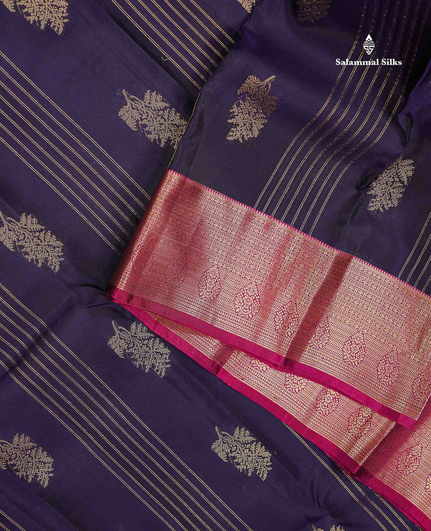 Beautiful Mango Yellow Zari Lines With Butta PureMix Silk Saree With Contrast Pink Traditional Border