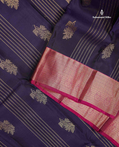 Beautiful Mango Yellow Zari Lines With Butta PureMix Silk Saree With Contrast Pink Traditional Border