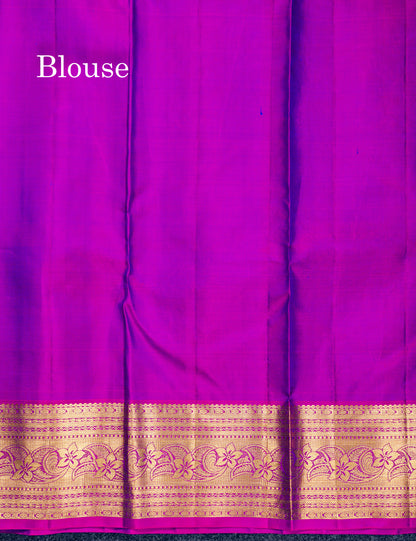 Beautiful Green Bridal Pure Kanjivaram Silk Saree With Contrast Vadamalli Border