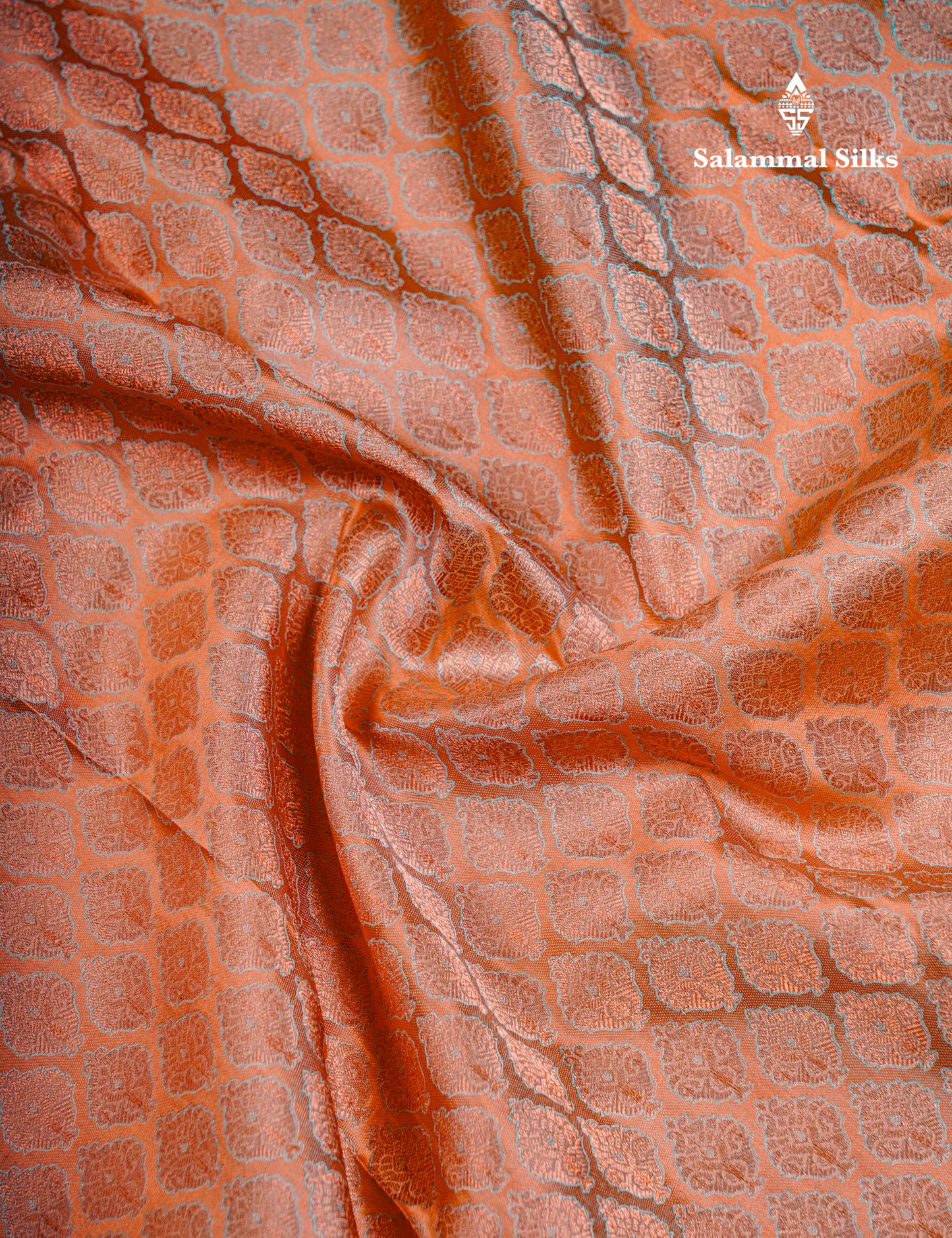 Beautiful Light Brown Bridal Pure Kanjivaram Silk Saree With Contrast Sapphire Blue Border