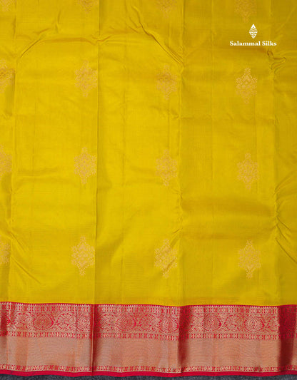 Beautiful Half White Zari Butta PureMix Silk Saree With Contrast Red Traditional Border
