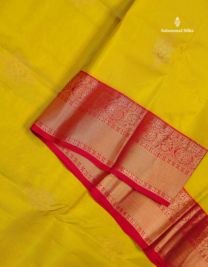 Beautiful Half White Zari Butta PureMix Silk Saree With Contrast Red Traditional Border