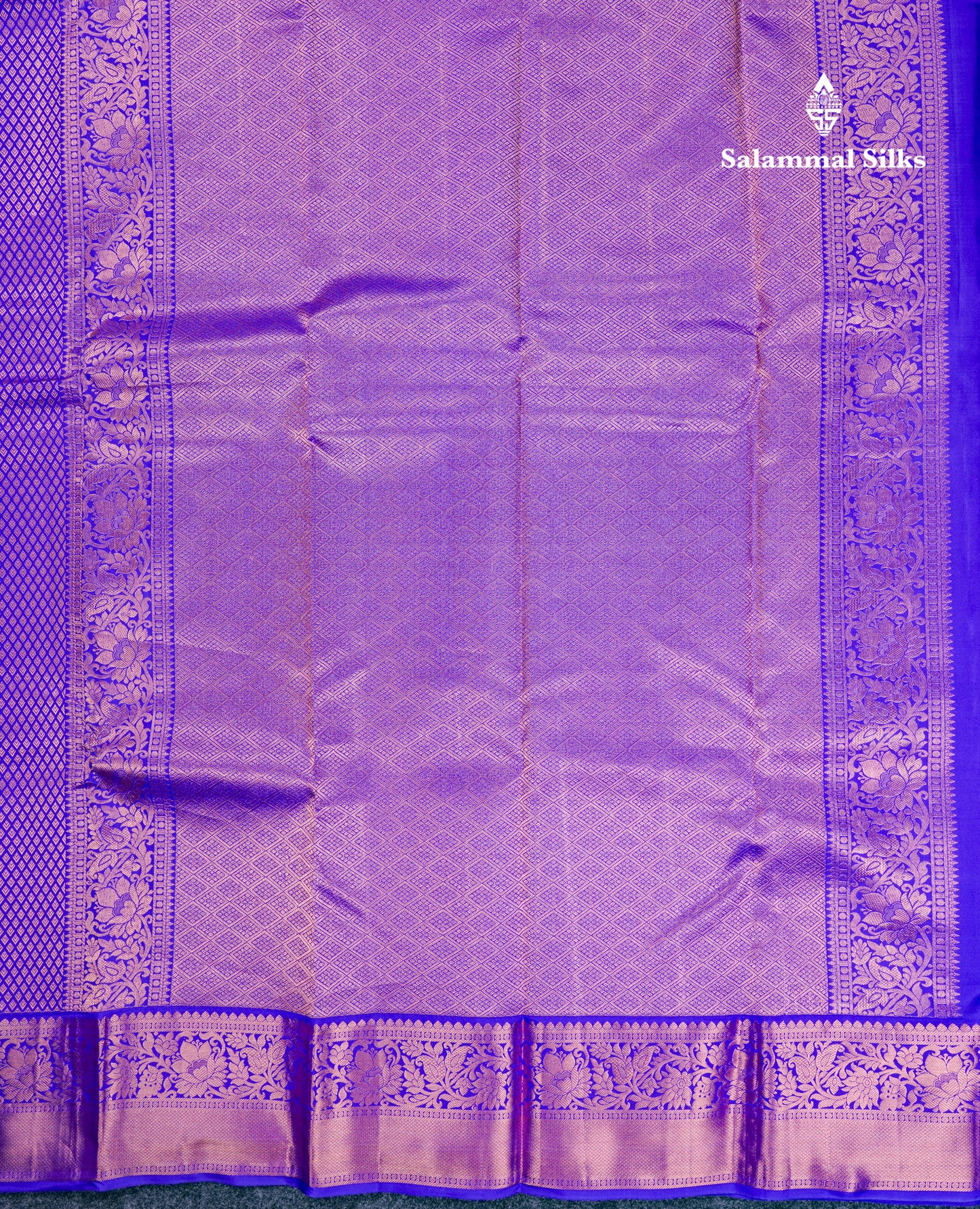 Beautiful Violet Bridal Pure Mix Kanjivaram Silk Saree With Traditional Border