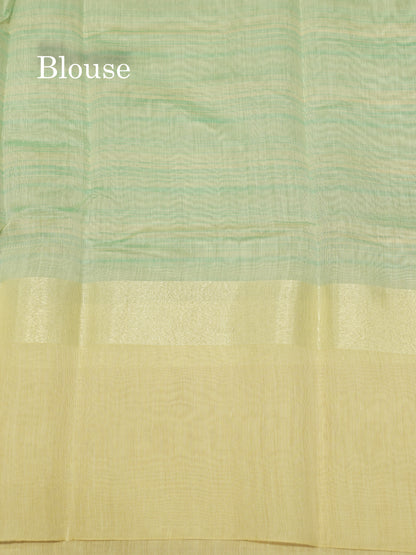 Beautiful Light Pink Linen Mix Saree With Contrast Sandal Embroidery Border