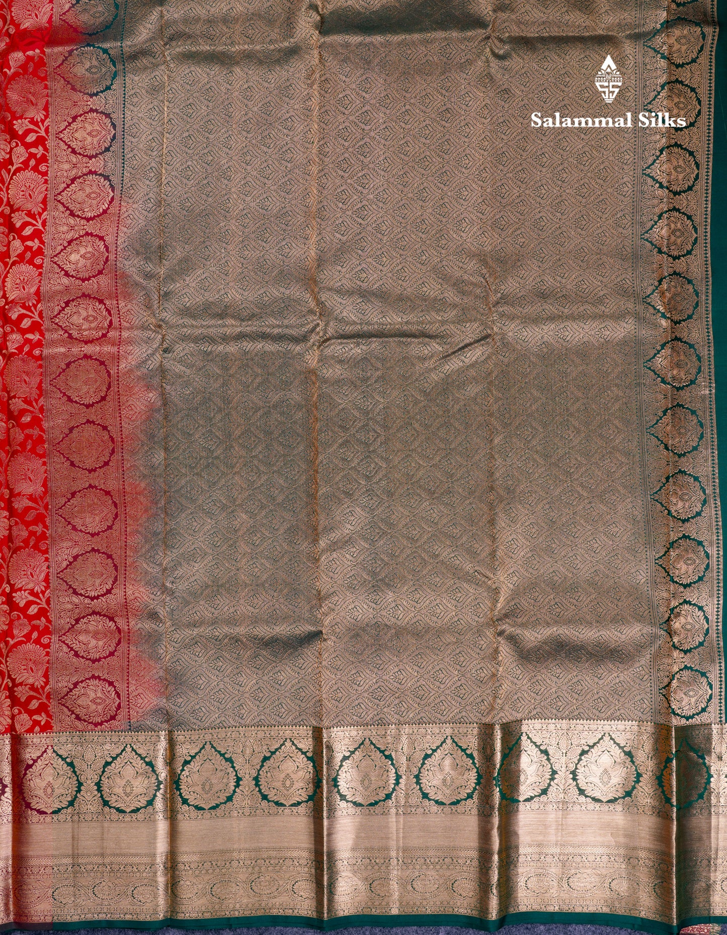 Beautiful Chilly Red Bridal Pure Kanjivaram Silk Saree With Traditional Evening Morning Border