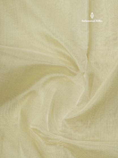Half White Plain Pure Silk Cotton Saree With Gold Zari Border