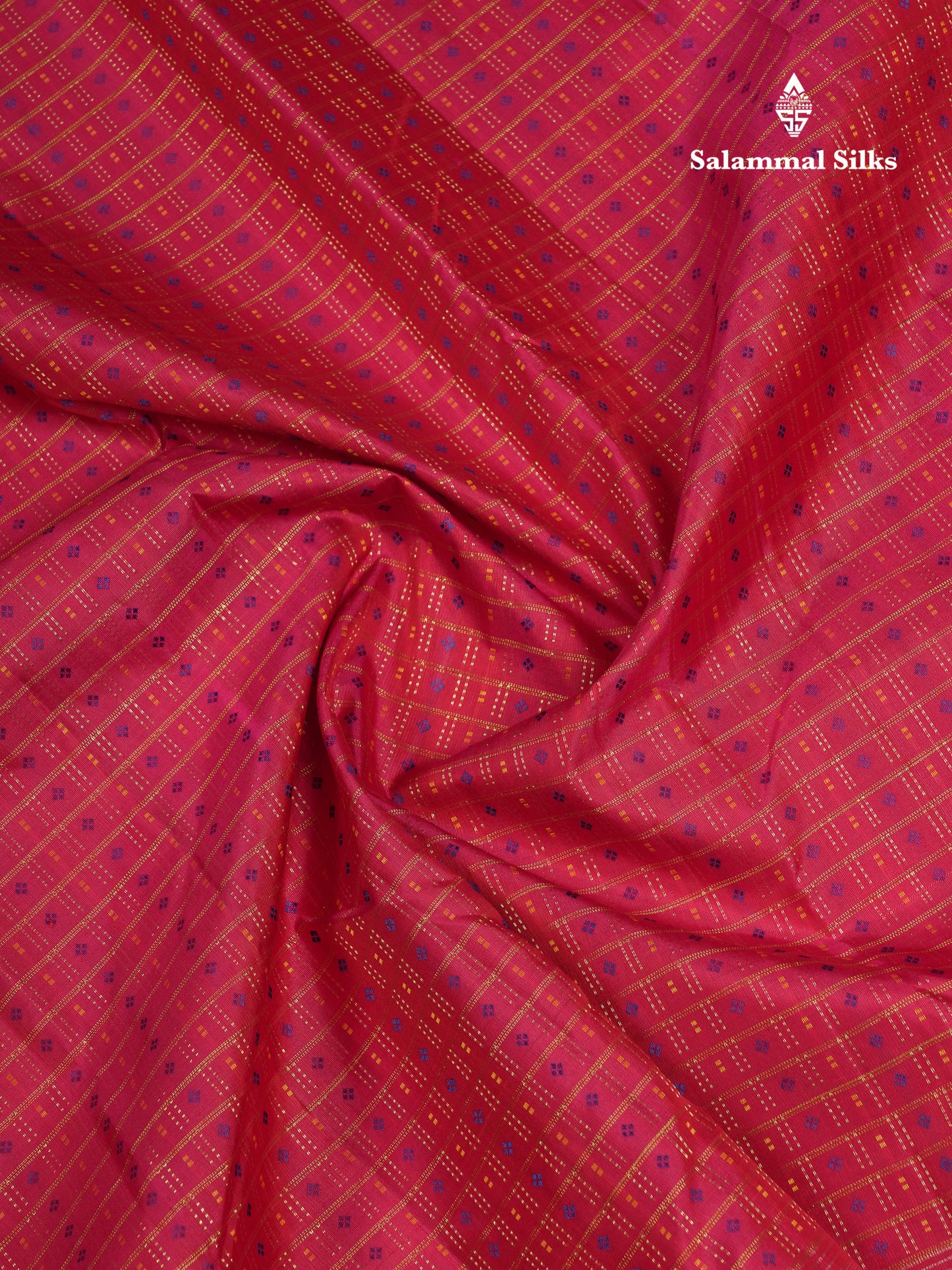Beautiful Dual Tone Pinkish Red Pure Kanjivaram Silk Saree With Traditional Gap Border
