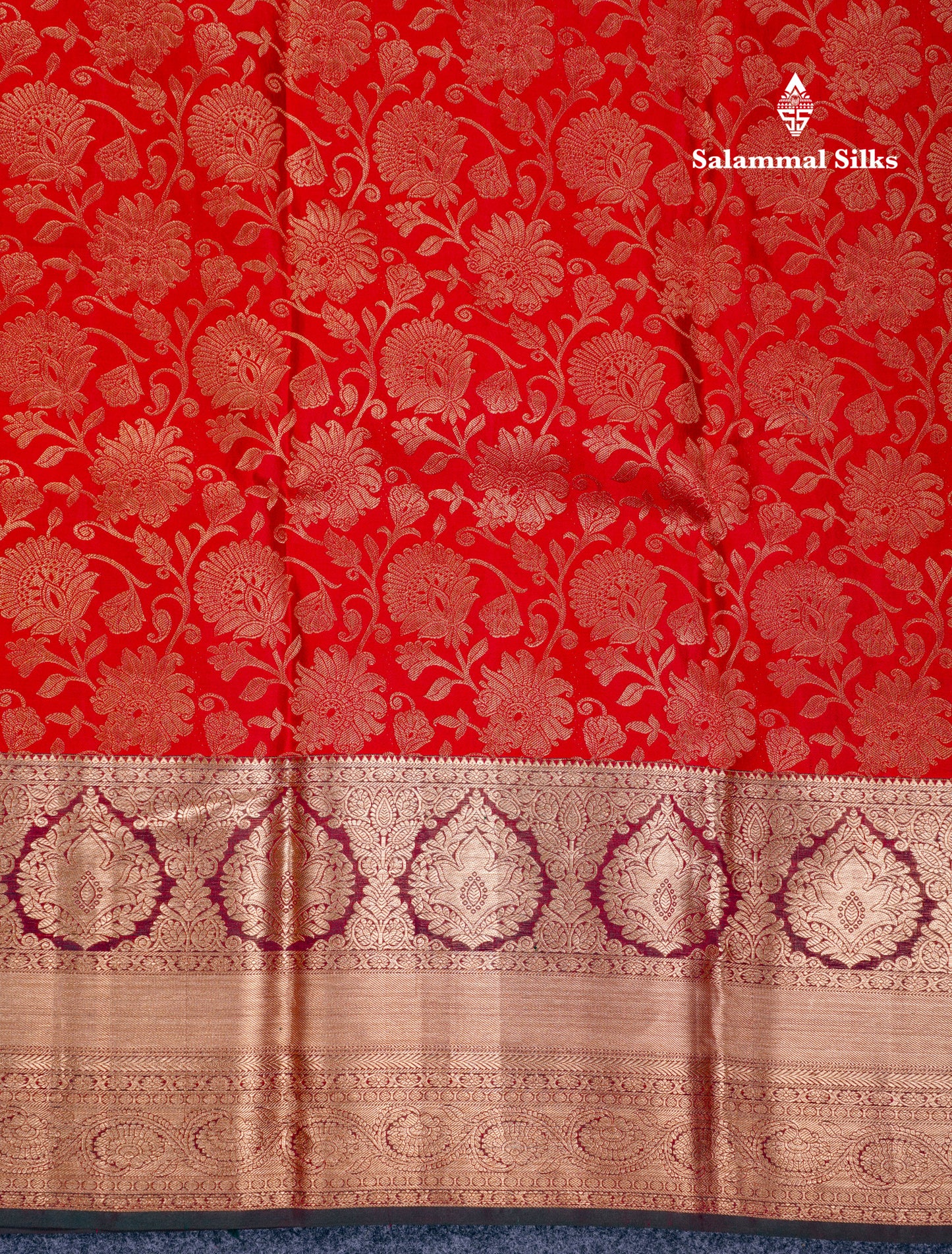 Beautiful Chilly Red Bridal Pure Kanjivaram Silk Saree With Traditional Evening Morning Border