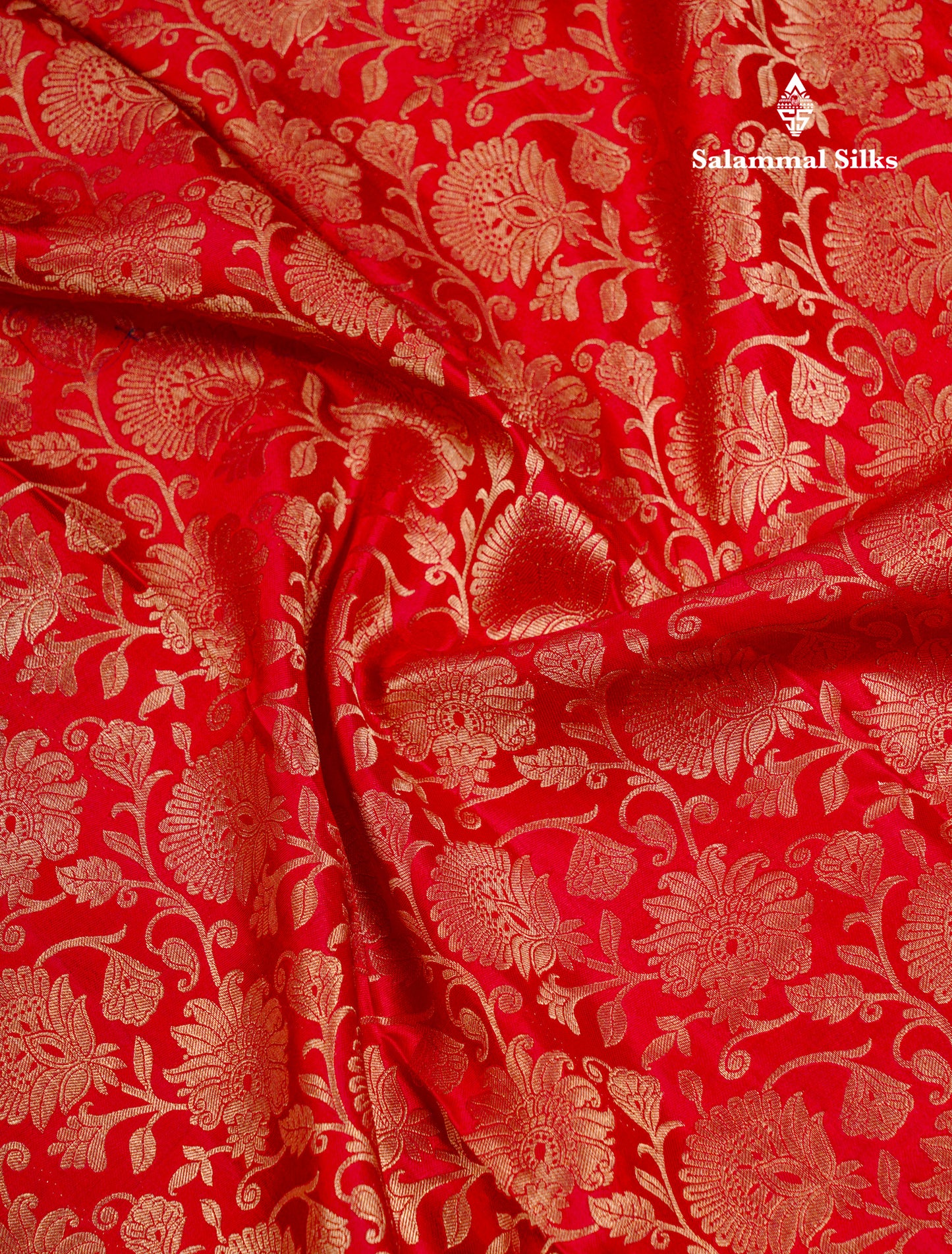 Beautiful Chilly Red Bridal Pure Kanjivaram Silk Saree With Traditional Evening Morning Border