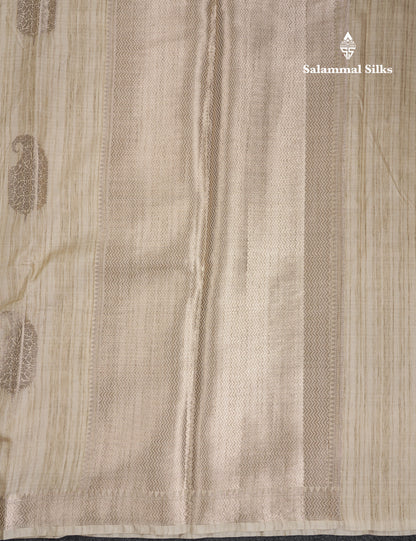 Beautiful Light Brown Jute Mix Saree With Small Fancy Border