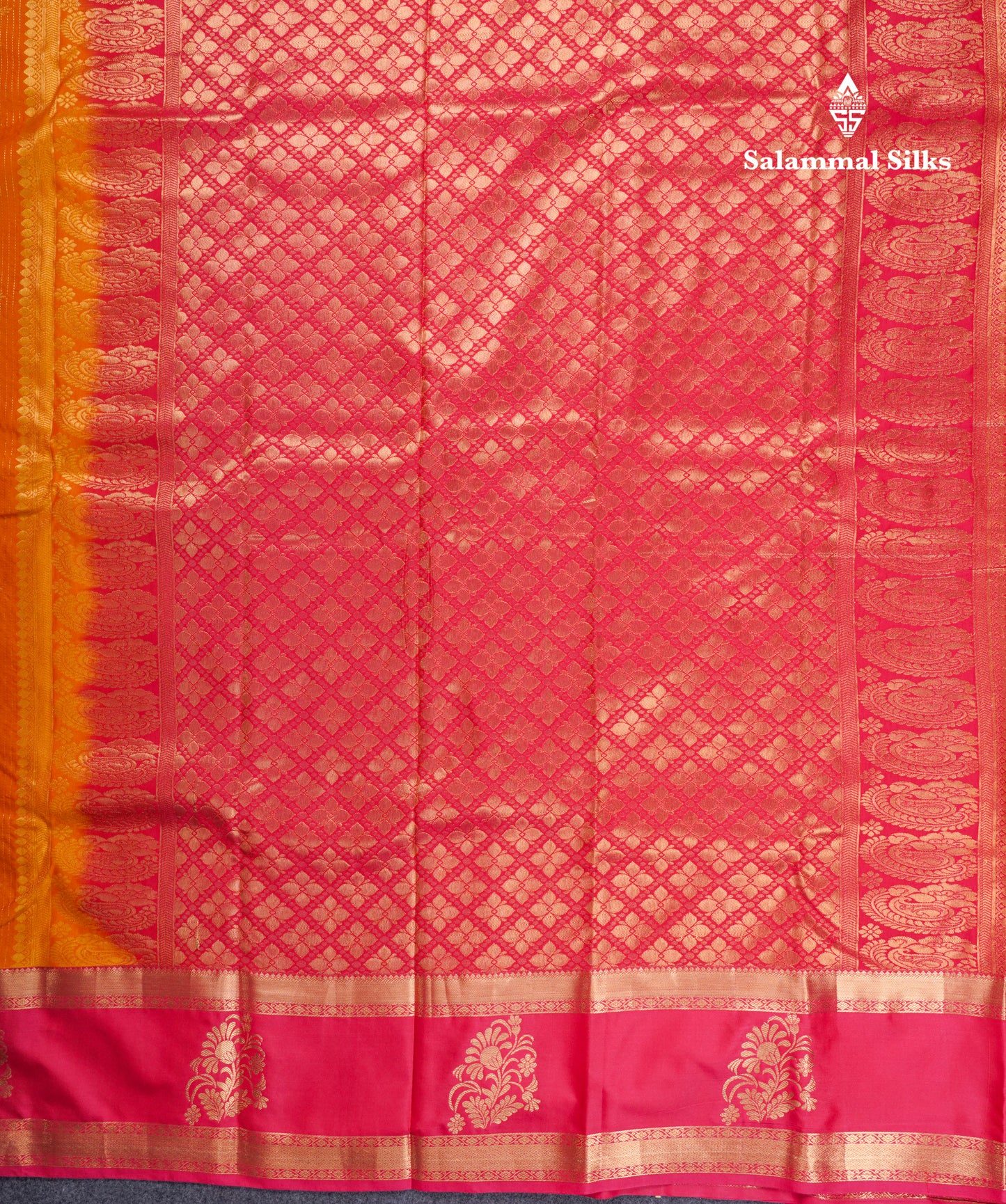 Elephant Grey Semi Silk Saree With Contrast Dark Purple Evening Morning Border