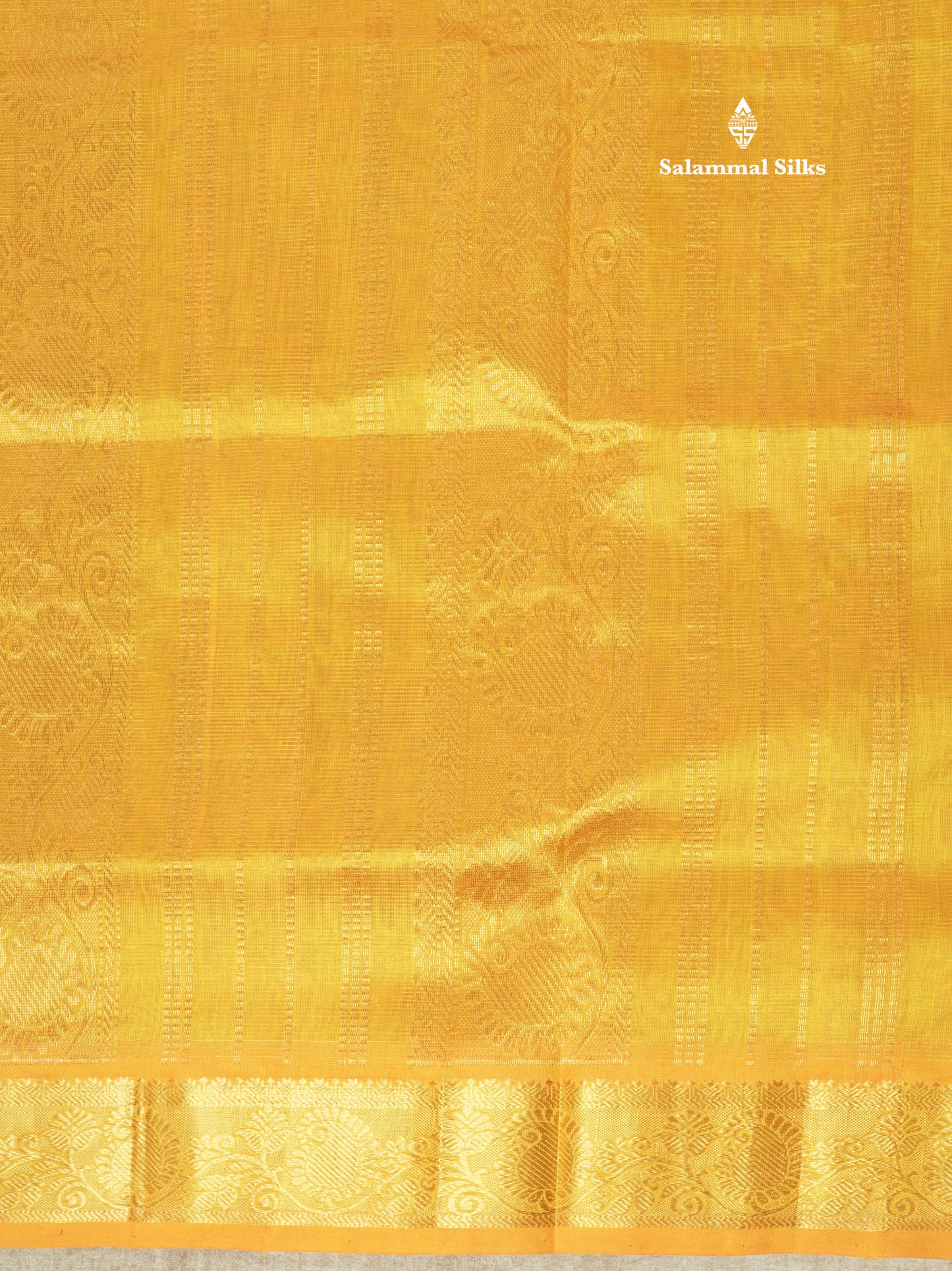 Bottle Green Traditional Vaira Oosi Butta Pure Silk Cotton Saree With Contrast Mustard Yellow Border