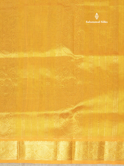 Bottle Green Traditional Vaira Oosi Butta Pure Silk Cotton Saree With Contrast Mustard Yellow Border