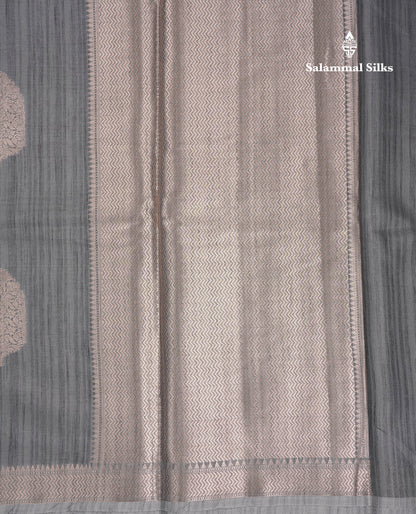 Beautiful Light Brown Jute Mix Saree With Small Fancy Border