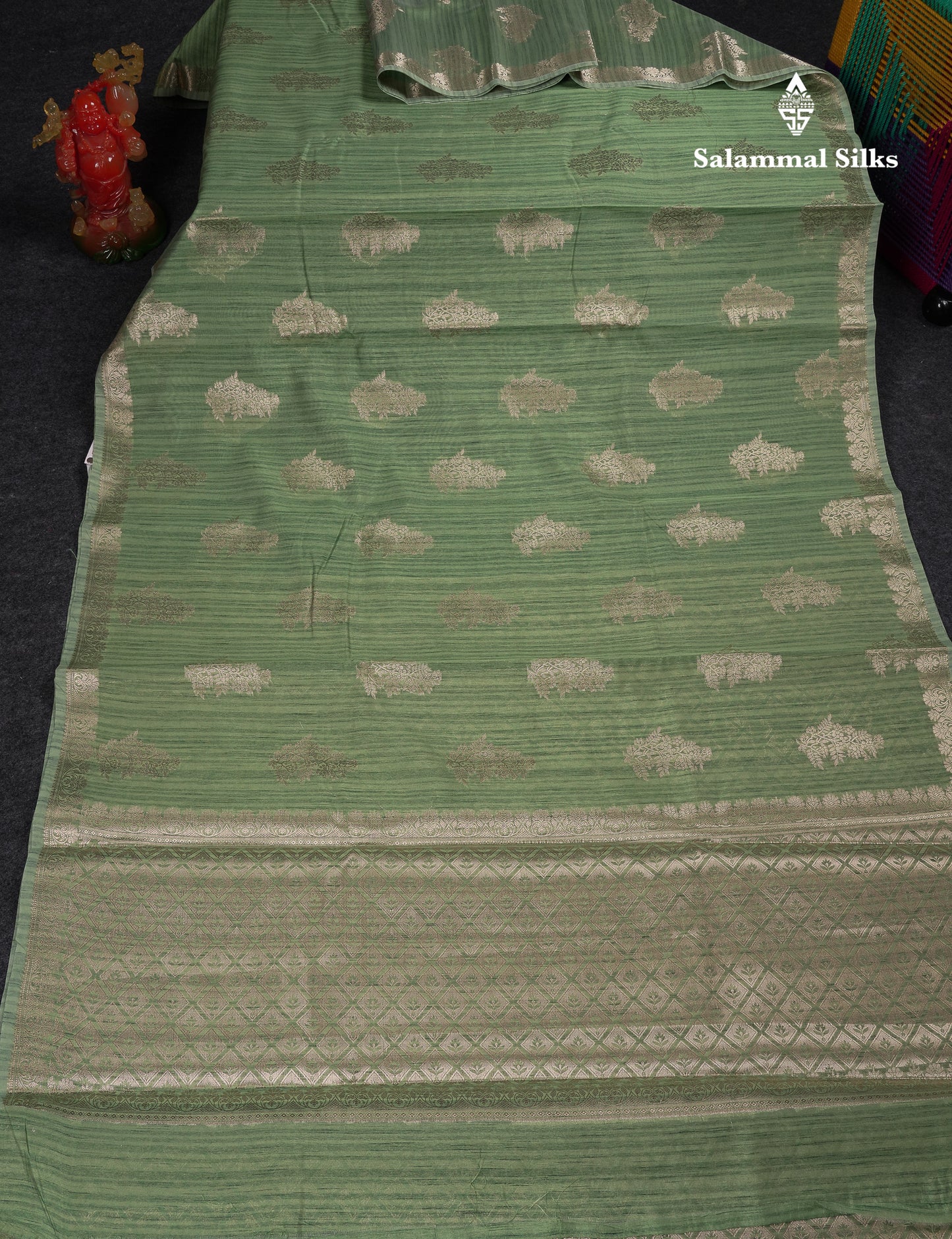 Beautiful Light Brown Jute Mix Saree With Small Fancy Border