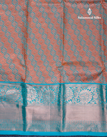 Beautiful Chocolate Bridal Puremix Silk Saree With Contrast Sapphire Blue Traditional Evening Morning Border