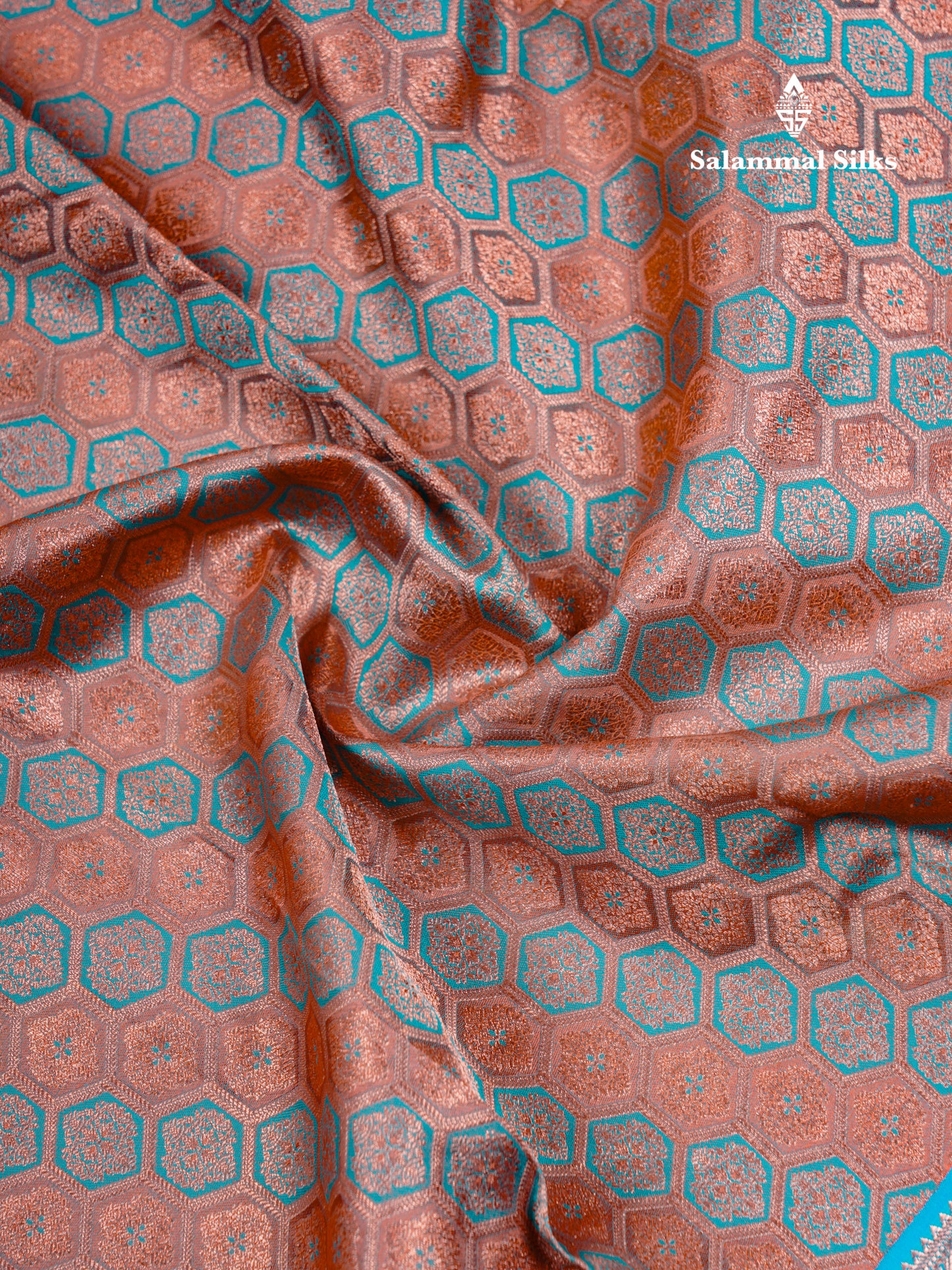 Beautiful Chocolate Bridal Puremix Silk Saree With Contrast Sapphire Blue Traditional Evening Morning Border