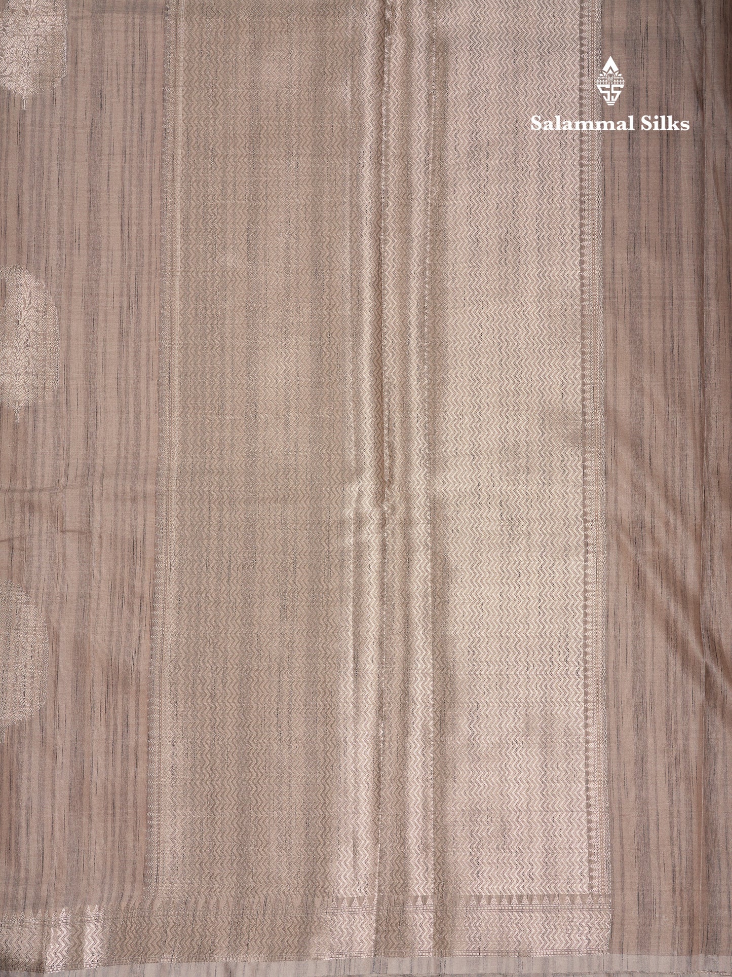 Beautiful Light Brown Jute Mix Saree With Small Fancy Border