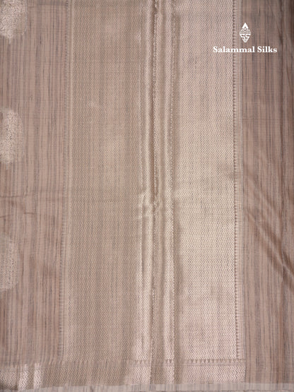 Beautiful Light Brown Jute Mix Saree With Small Fancy Border