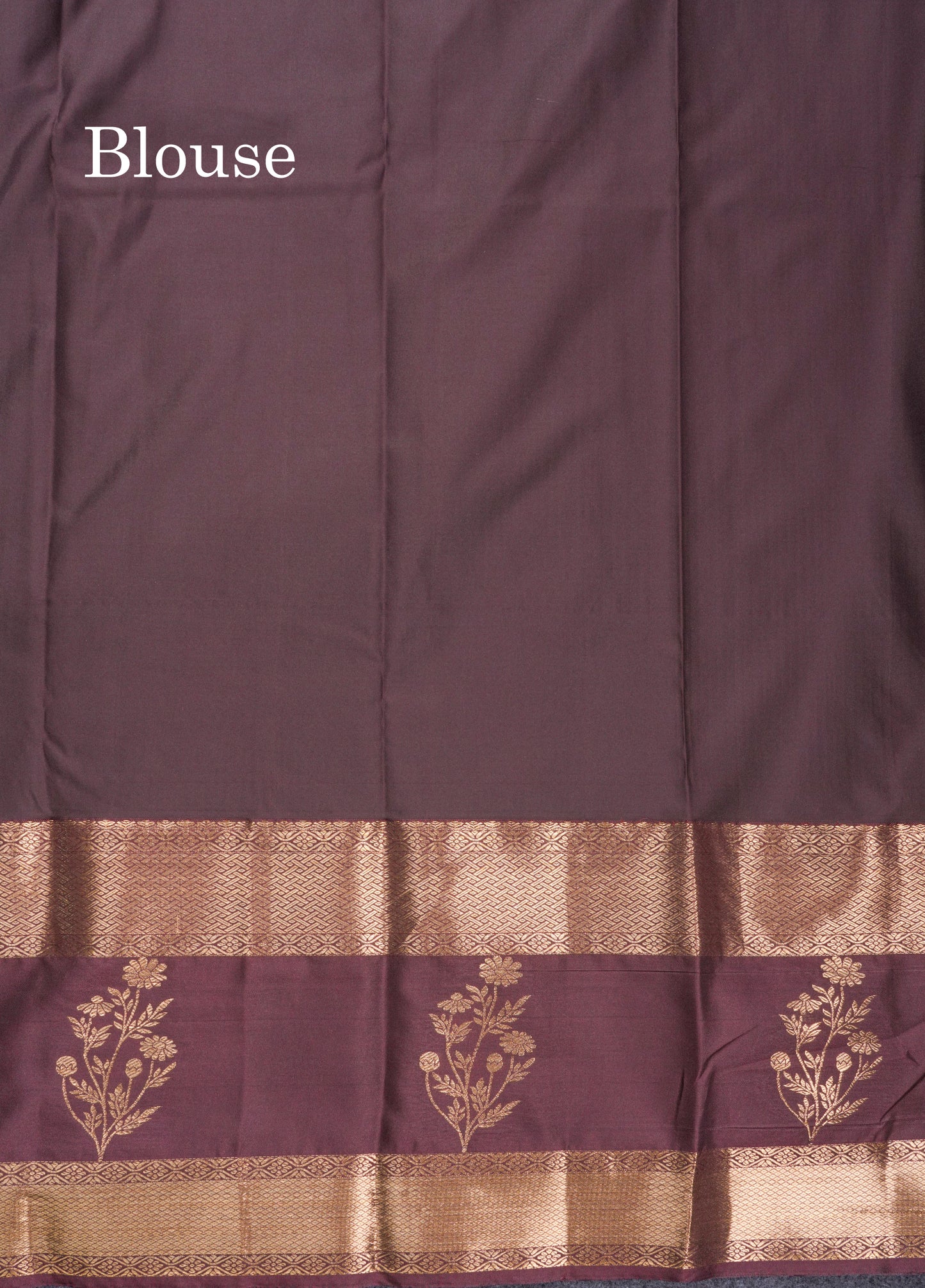Elephant Grey Semi Silk Saree With Contrast Dark Purple Evening Morning Border