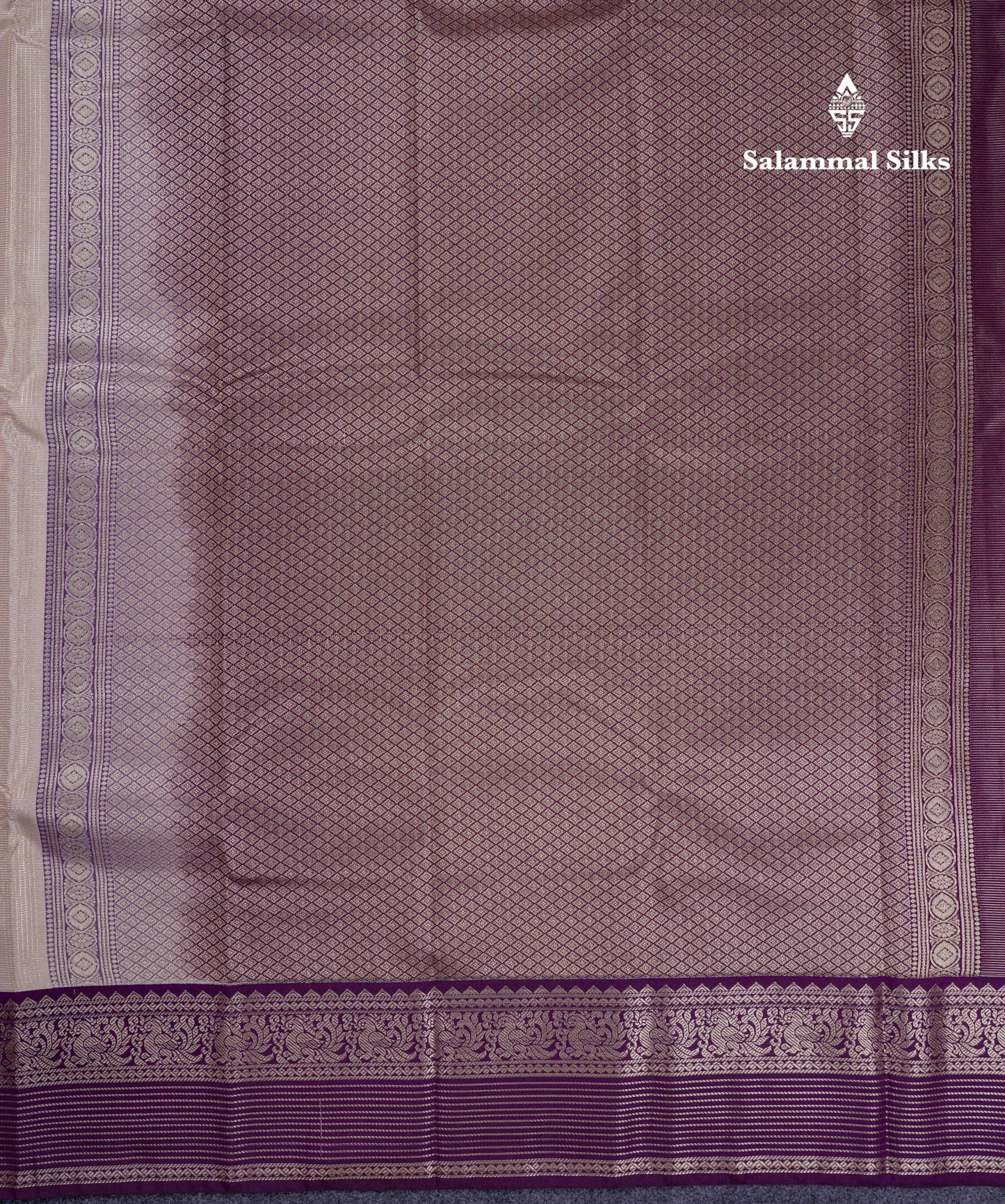 Beautiful Cream Sandal Vaira Oosi Semi Silk Saree With Contrast Dark Magenta Traditional Border