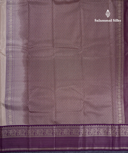 Beautiful Cream Sandal Vaira Oosi Semi Silk Saree With Contrast Dark Magenta Traditional Border