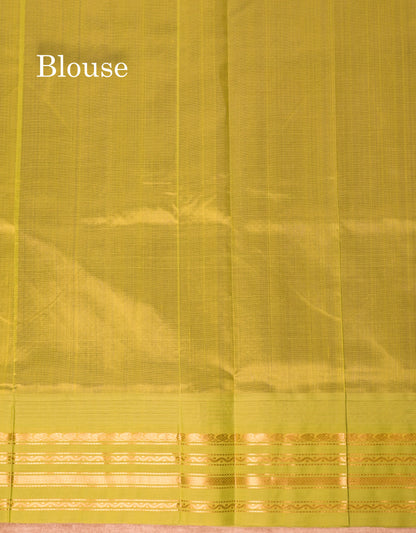 Violet Tiny Zari Checks Pure Silk Cotton Saree With Contrast Parrot Green Border