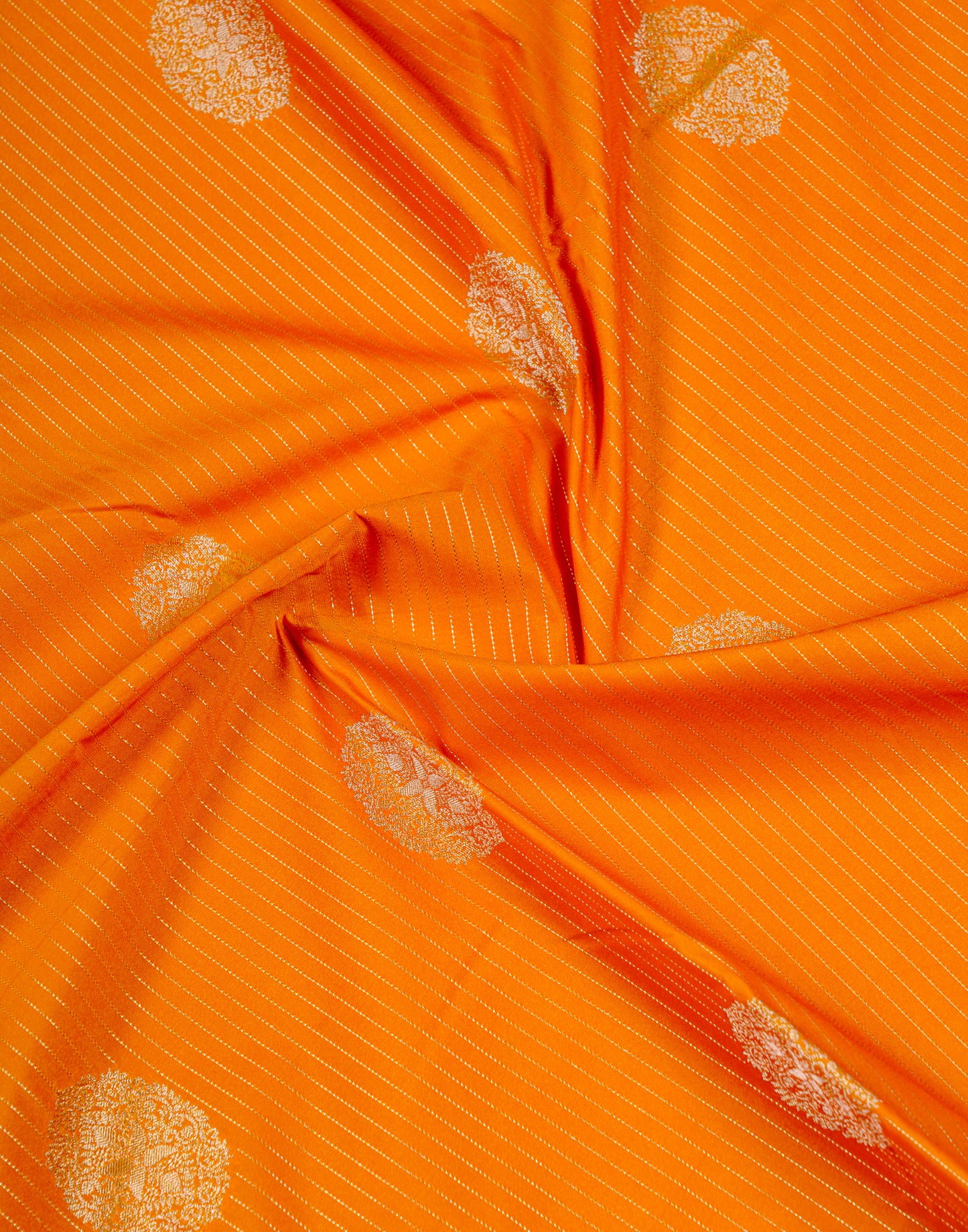Beautiful Mango Yellow Semi Silk Saree With Contrast Sapphire Green Traditional Evening Morning Border