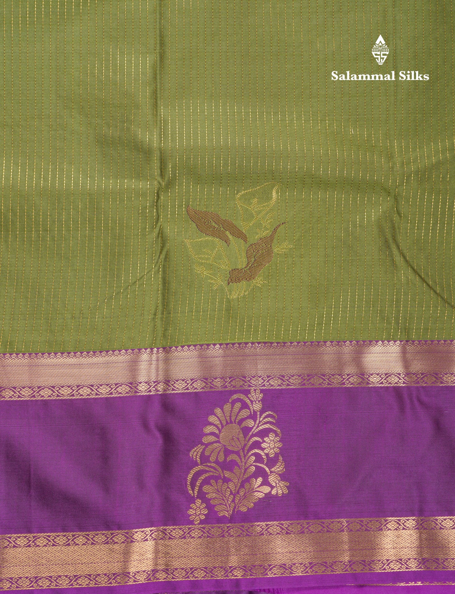 Elephant Grey Semi Silk Saree With Contrast Dark Purple Evening Morning Border