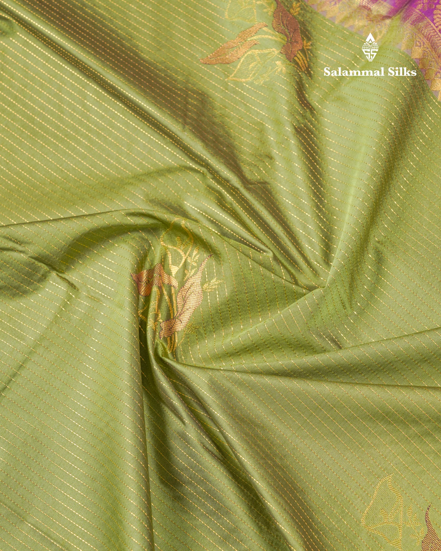 Elephant Grey Semi Silk Saree With Contrast Dark Purple Evening Morning Border