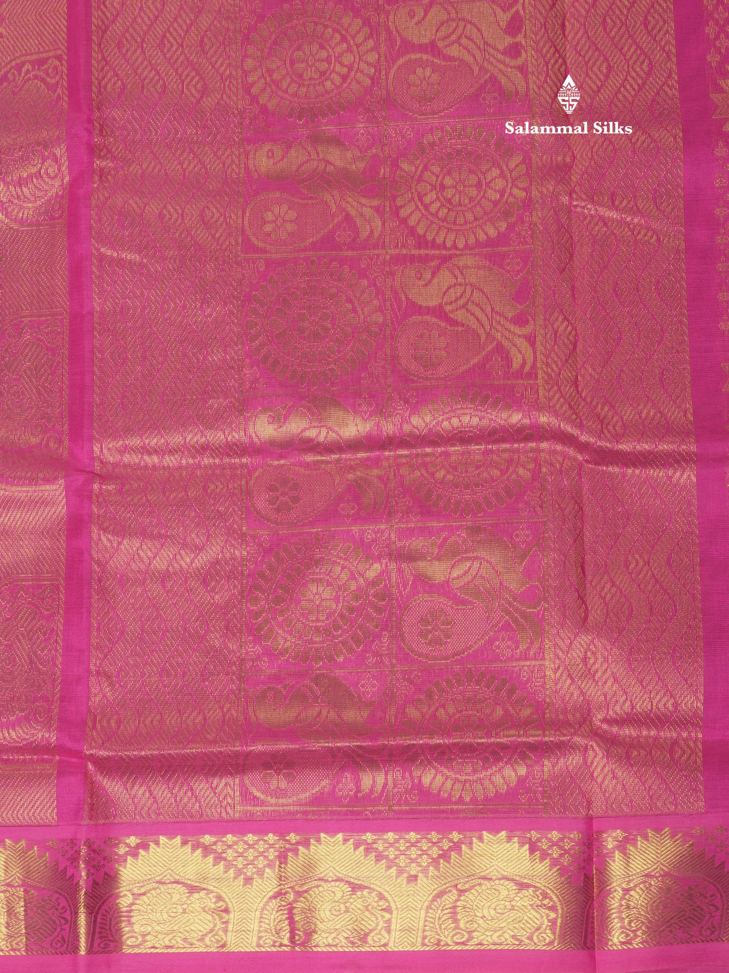 Beautiful Bottle Green Empose Design Pure Silk Cotton Saree With Gold Zari Borer