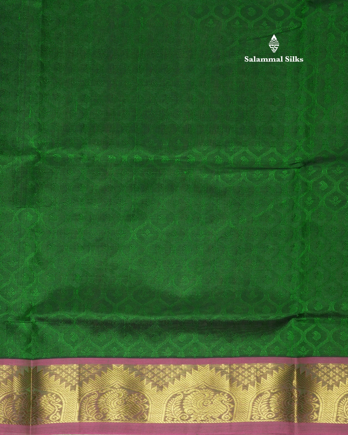 Beautiful Bottle Green Empose Design Pure Silk Cotton Saree With Gold Zari Borer