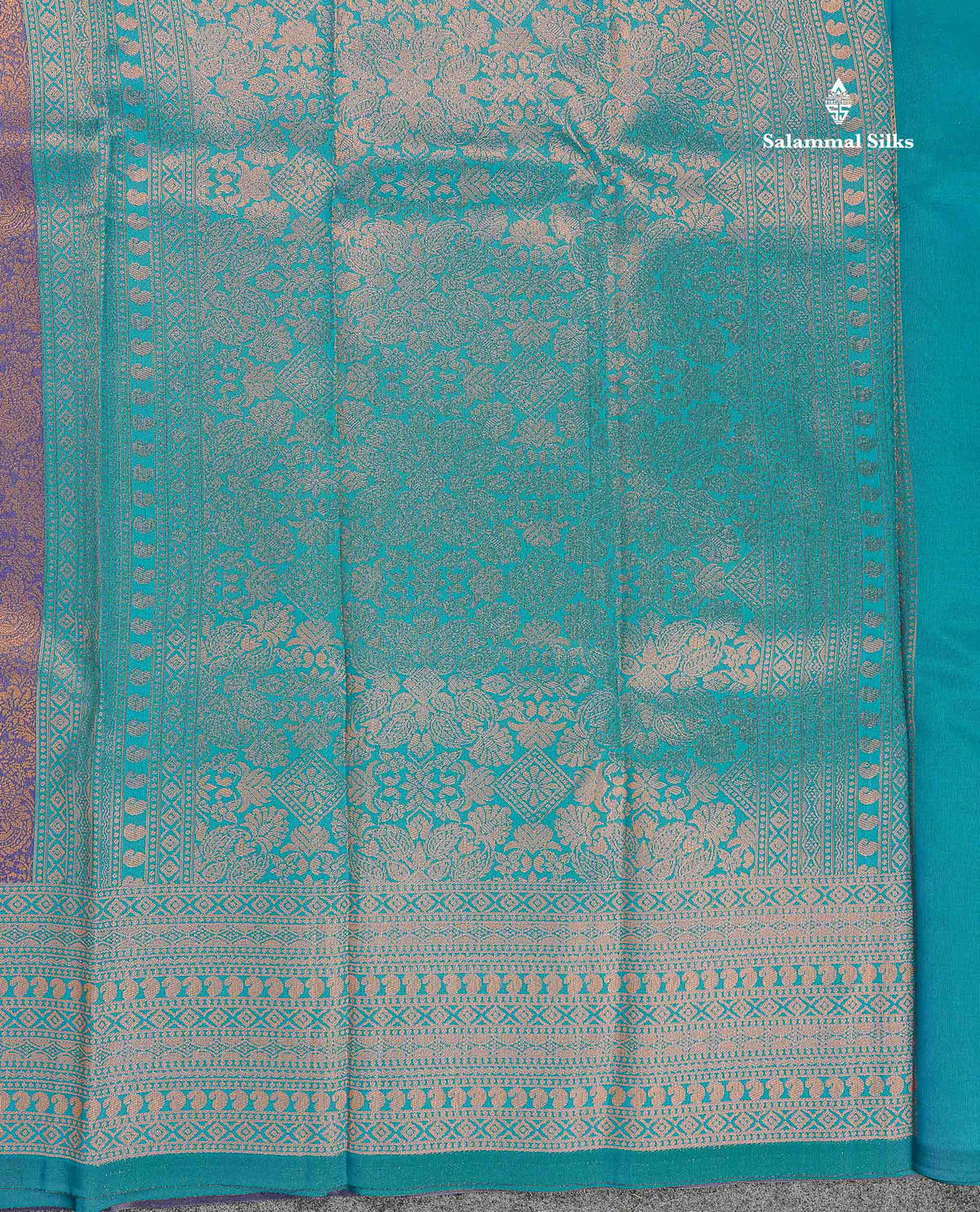Semi Silk Saree - Navy Blue Colour Body With Contrast Teal Blue Evening Morning Border