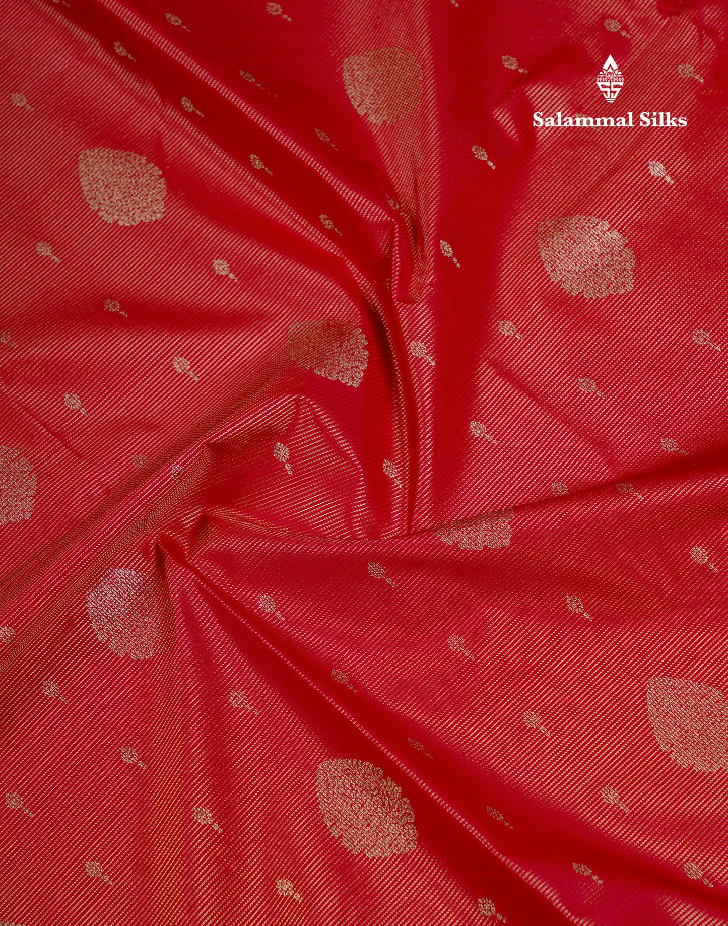 Beautiful Chilly Red Vaira Oosi Semi Silk Saree With Contrast Cream Sandal Traditional Rettapet Border