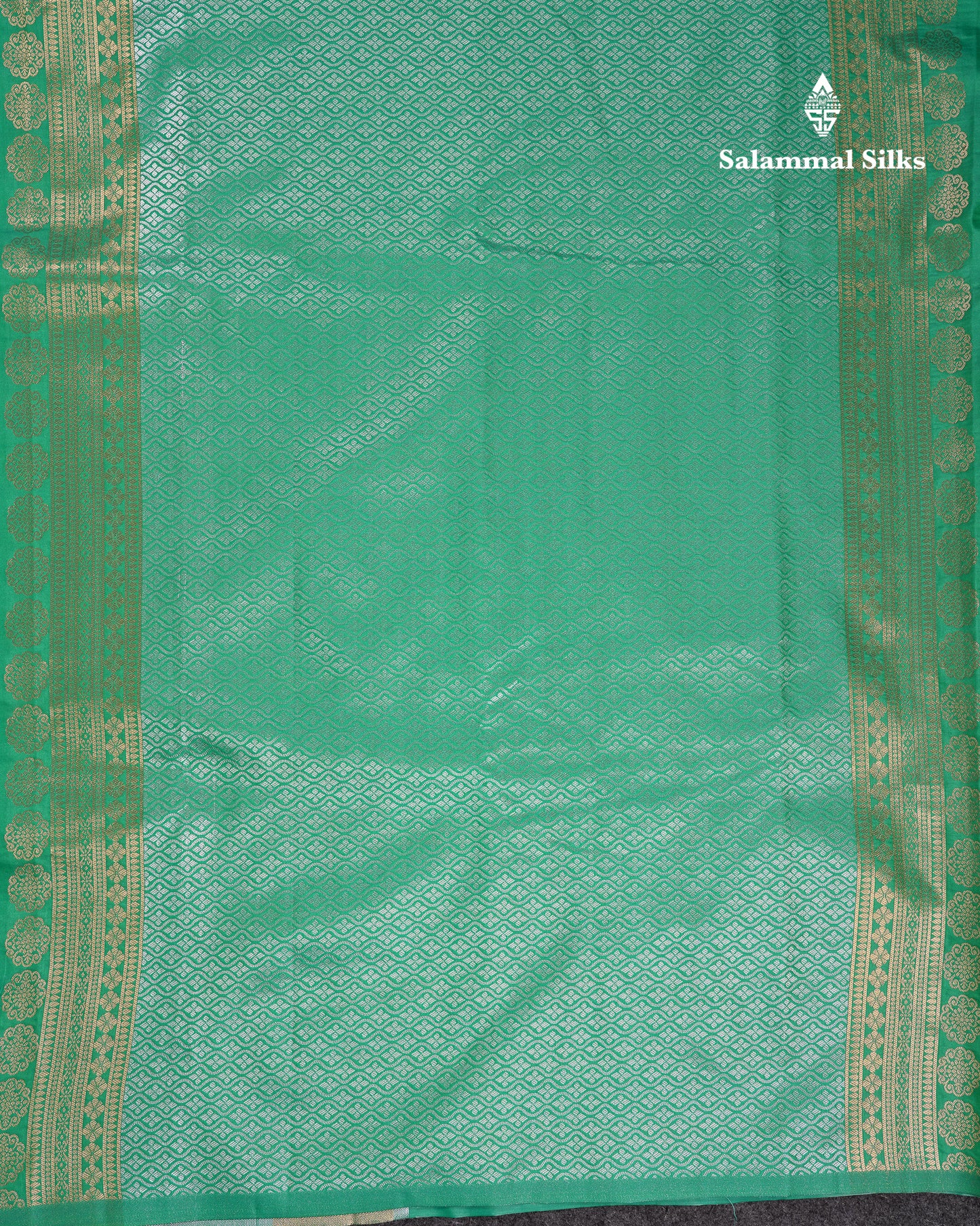 Beautiful Pink Silver & Gold Butta Semi Silk Saree With Traditional Temple Border