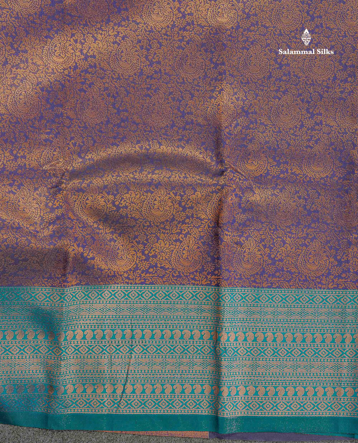 Semi Silk Saree - Navy Blue Colour Body With Contrast Teal Blue Evening Morning Border