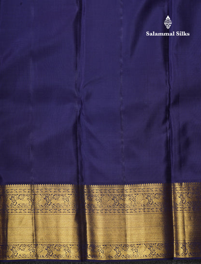 Kanjivaram Korvai Traditional Checks Baby Pink Silk Saree With Violet  Border