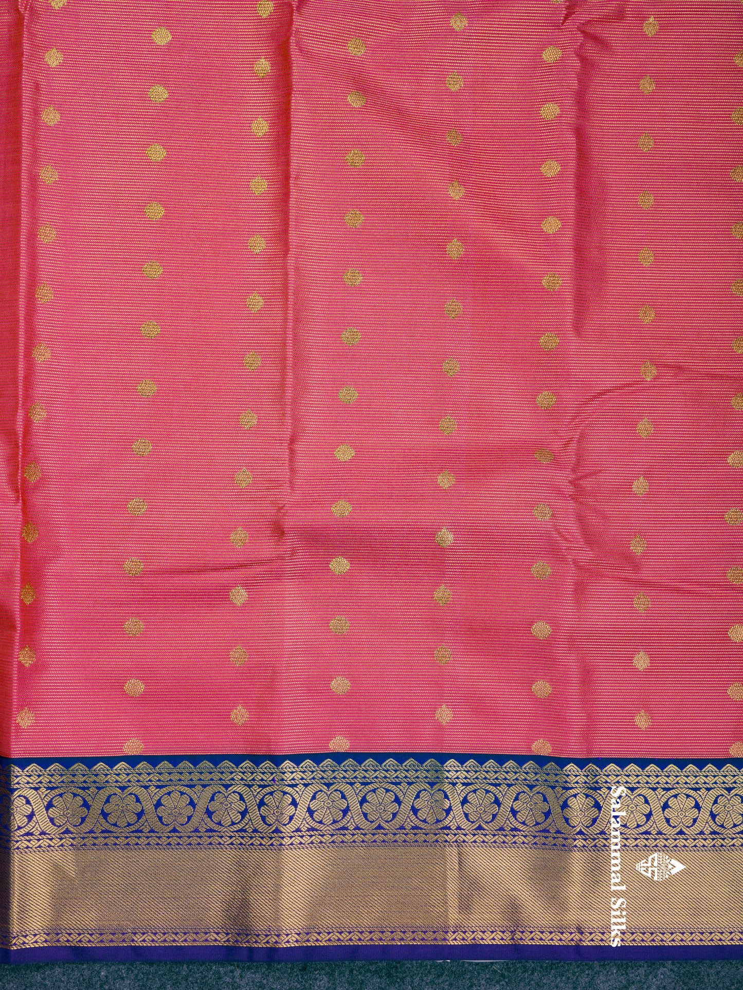 Beautiful Pink Vaira Oosi Semi Silk Saree With Contrast Violet Traditional Border