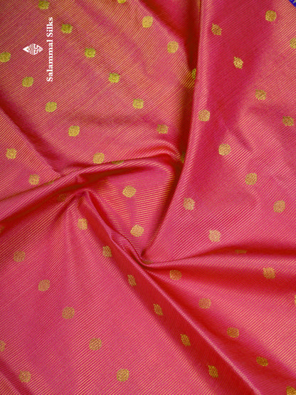 Beautiful Pink Vaira Oosi Semi Silk Saree With Contrast Violet Traditional Border