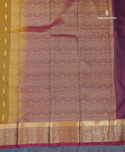 Beautiful Olive Green Malli Moggu Butta Semi Silk Saree With Contrast Dark Brown Fancy Border