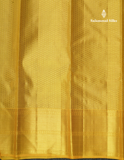 Beautiful Gold Tissue Bridal Pure Kanjivaram Silk Saree With Self Border