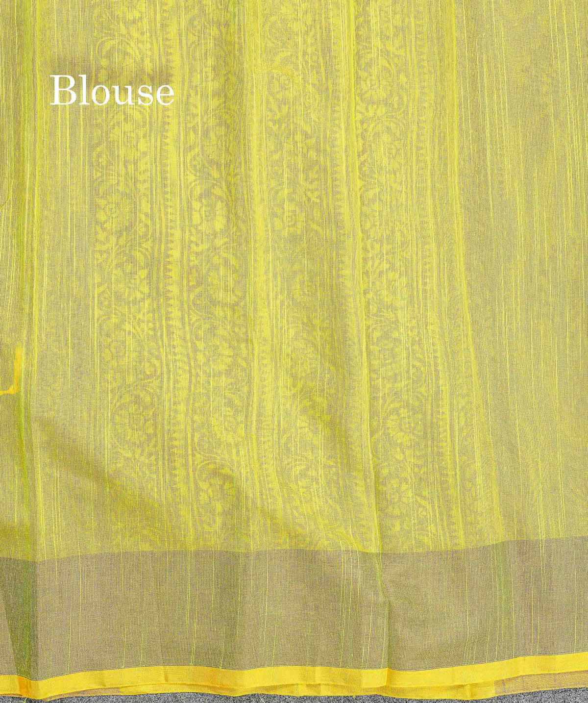 Cotton Mix Saree - Dual Tone Blue Colour Body Printed With Contrast Lemon Yellow Blouse