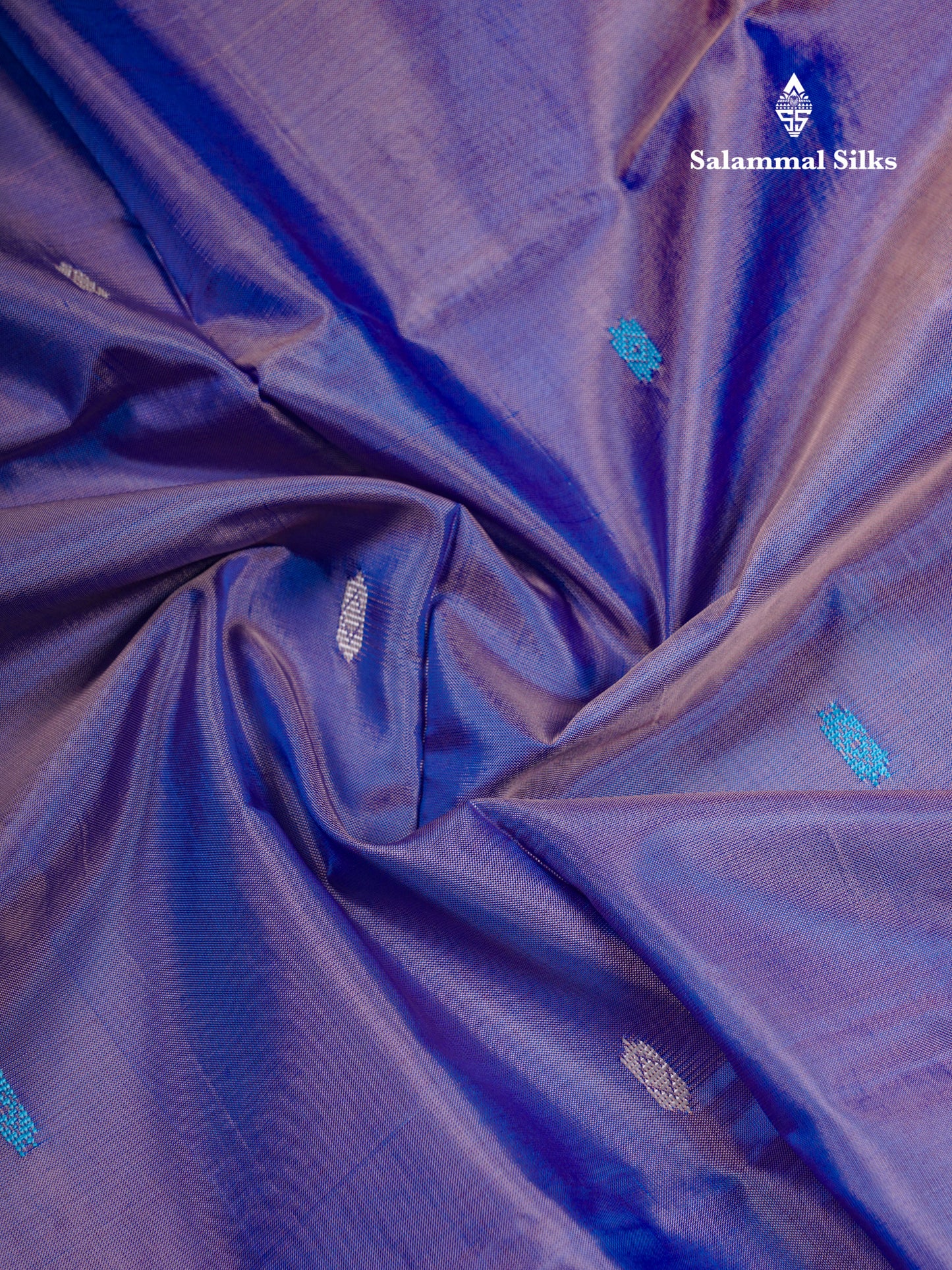 Dual Tone Violet Thread work Buttas Banana Pinth Saree (Vaazhainaar Pattu) With Contrast Wine Blouse