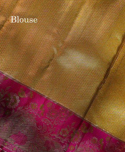 Beautiful Manthulir Green Menakari Work Tissue Bridal Pure Kanjivaram Silk Saree With Contrast Pink Fancy Evening Morning Border