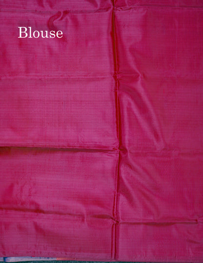 Dual Tone Violet Thread work Buttas Banana Pinth Saree (Vaazhainaar Pattu) With Contrast Wine Blouse