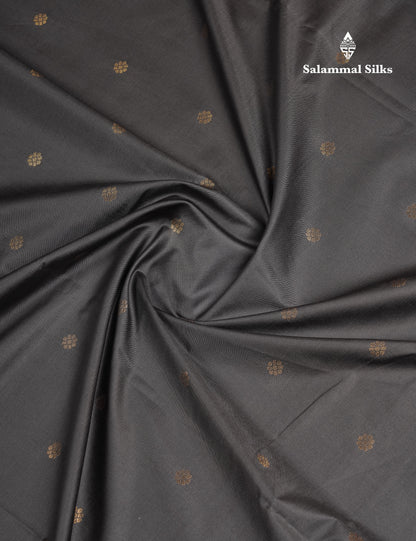 Beautiful Grey Semi Silk Saree With Contrast Dark Maroon Traditional Temple Border