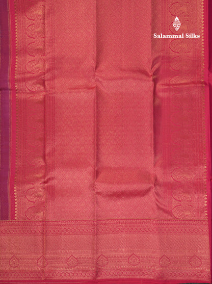 Purple Color Kanjivaram Pure Silk Saree with Pink Blouse