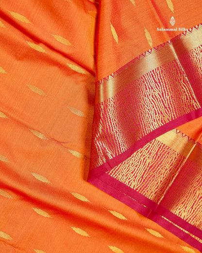 Beautiful Olive Green Malli Moggu Butta Semi Silk Saree With Contrast Dark Brown Fancy Border