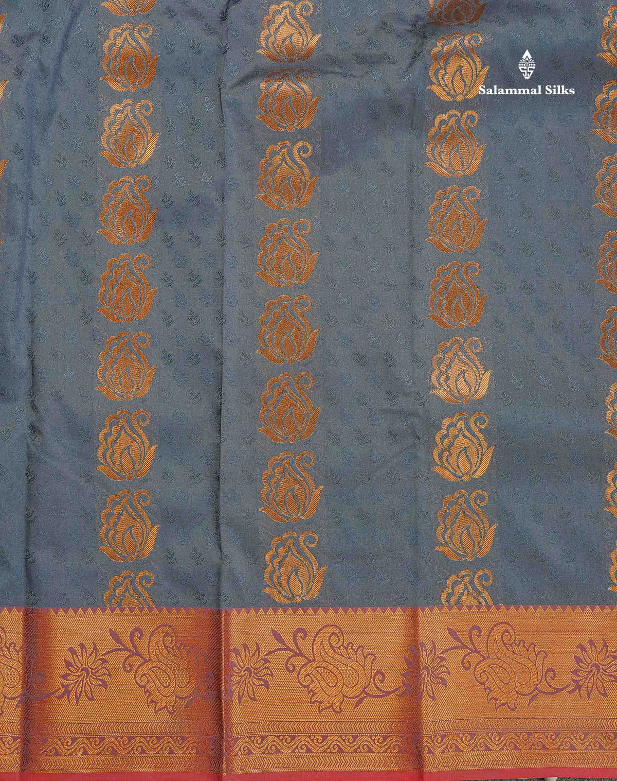 Semi Silk Saree - Red Colour Body With Contrast Dual Tone Green Blouse