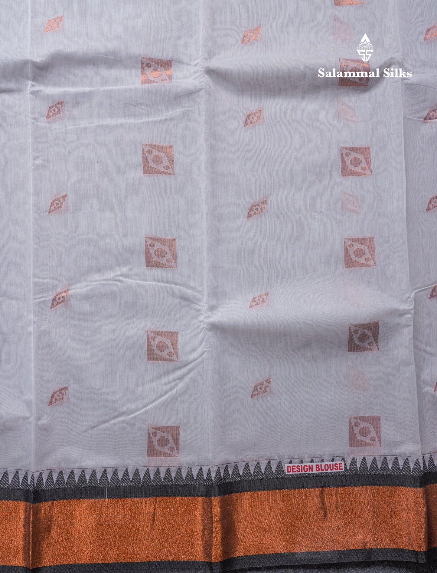 Beautiful White Kota Cotton Saree With Contrast Ganga Jamuna Border